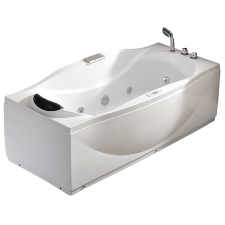 Eago 6Ft Right Drain Acrylic White Whirlpool Bathtub w Fixtures AM189ETL-R